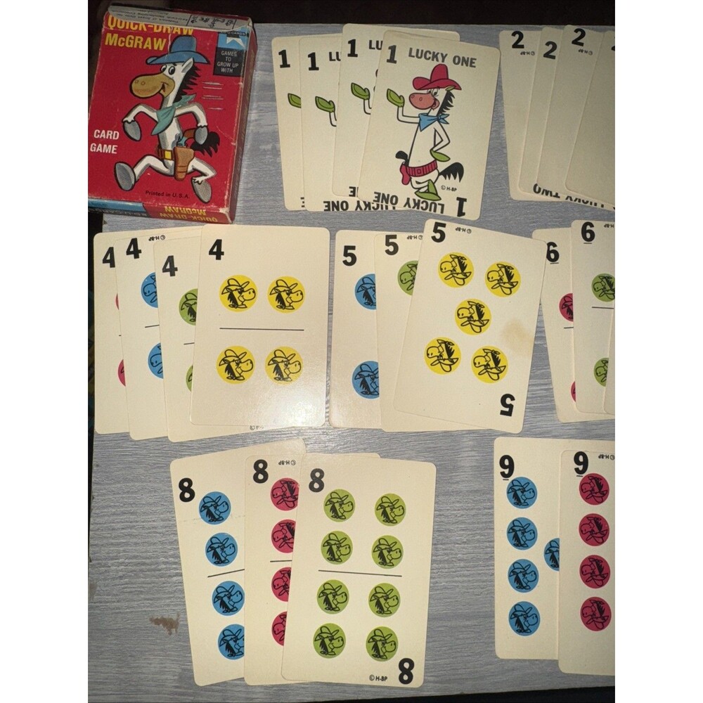 Vintage 1961 Quick Draw McGraw Card Game by Ed-U-Cards